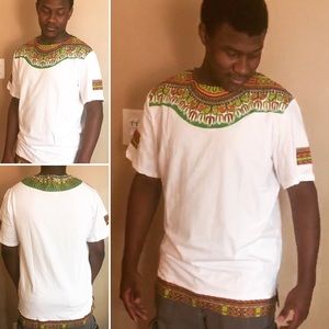 Young men’s Afrikan Kings Dashiki Neck T-shirt